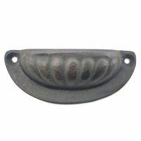 Antika Tarz Dekoratif Pirinç İstiridye Tas Mobilya Kulbu - 37x87 Mm, Oksit