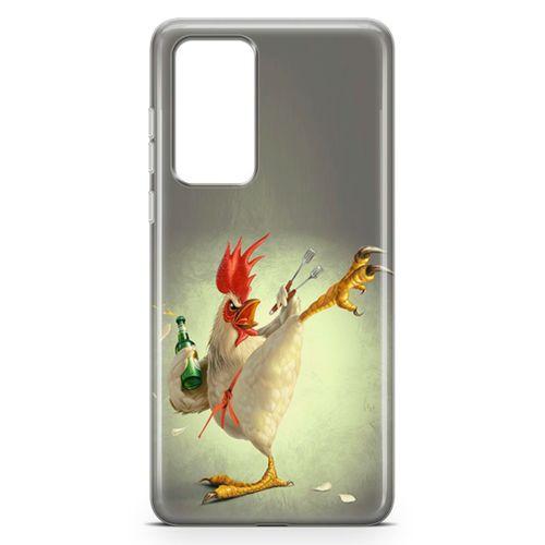 Huawei P40 Kılıf Çılgın Tavuk Arka Kapak Koruma Desenli Full Koruyucu