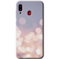 Potkal Hediye Fabrikası Samsung Galaxy A20 HD Baskılı Kılıf + 9D Tam Ekran Koruyucu - Blur Lights