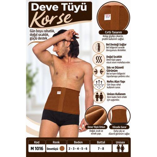 Deve Tüyü Renk Orlon Korse – Unisex Bel ve Karın Destek Korsesi – M 1016 - Rylks