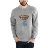 Basketbol Pota Baskılı Gri Erkek Sweatshirt