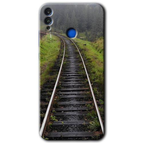 MRCİLETİSİM Honor 8x Kılıf HD Desen Baskılı Arka Kapak + Temperli Cam - Tren Yolu