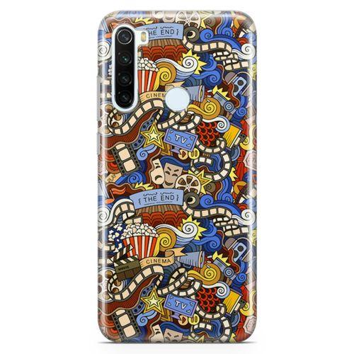 Xiaomi Redmi Note 8 Kılıf Doodle Sinemasever Arka Kapak Koruma Desenli Full Koruyucu