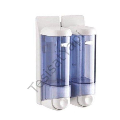 Plastik Sıvı Sabunluk Duvar Tipi Şeffaf İkili