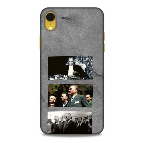 Apple iPhone XR Kılıf Atatürk (12) Koruyucu Silikon Gri