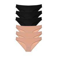 6 Adet Süper Eko Set Likralı Kadın Slip Külot Siyah Ten