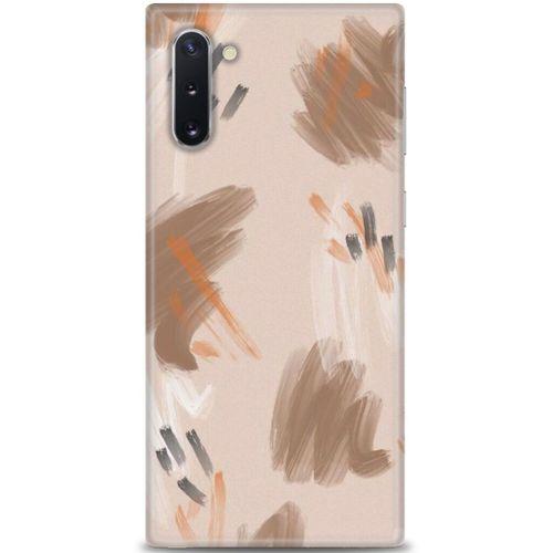 Samsung Galaxy Note 10 Kılıf HD Baskılı Kılıf - Kahve Çizgiler + Tam Ekran Koruyucu