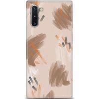 Samsung Galaxy Note 10 Kılıf HD Baskılı Kılıf - Kahve Çizgiler + Tam Ekran Koruyucu