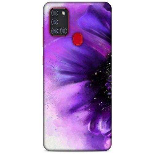 Samsung Galaxy A21s Uyumlu Kılıf Mor Delisi (31) TPU Kılıf Çiçek