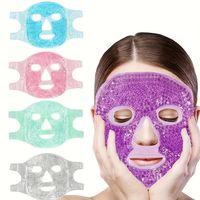 Terapi Jel Yüz Maskesi Soğuk Ve Sıcak Boncuklu Ayarlanabilir Maske  mor