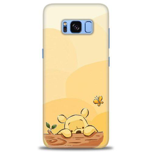 Samsung Galaxy S8 Plus Kılıf HD Baskılı Kılıf - Winnie ve Kelebek + Tam Ekran Koruyucu