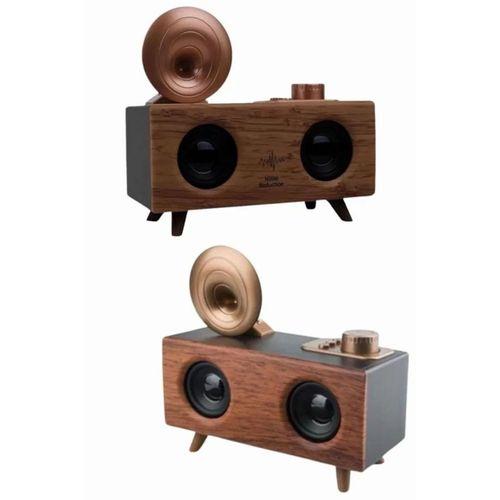 Bluetooth Nostalji Speaker Radyo Gramofon Ahşap Renk Vintage