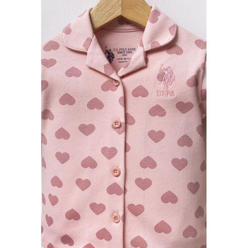 U.s. Polo Assn Gömlek Pijama Takımı Usb2711 Açık Pembe