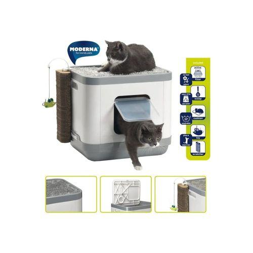 Moderna Cat Consept Tırmalama Oyuncaklı Kedi Tuvaleti Gri