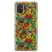 Samsung Galaxy A51 Kılıf Doodle Happy New Year Arka Kapak Koruma Desenli Full Koruyucu