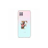 P40 Lite Şeffaf Kılıf Gold Renkli Çiçekli F Harfli Desenli