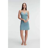 İp Askılı V Yaka Viskon Çiçek Desenli Yazlık Mini Dantel Detaylı Gecelik Sabahlık Takımı