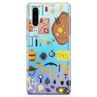 Huawei P30 Kılıf Arkeolog Malzemeleri Arka Kapak Koruma Desenli Full Koruyucu