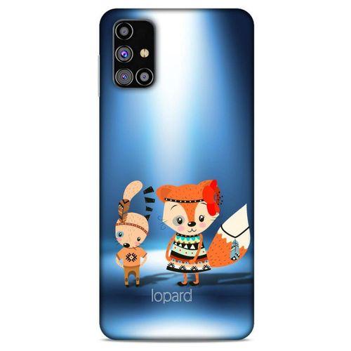 Samsung Galaxy M31s Kılıf FunnyMaX (1) Kılıfı Mavi Beyaz