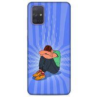 Samsung Galaxy A71 Kılıf Depresyon (32) Soft Silikon Kılıf Turuncu Kahve