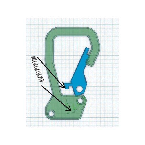 Mini Yaylı Anahtarlık Karabina 3D Baskı (Bu ürün Sadece Plastik parçadır - Almadan Önce Soru Sorabilirsiniz)