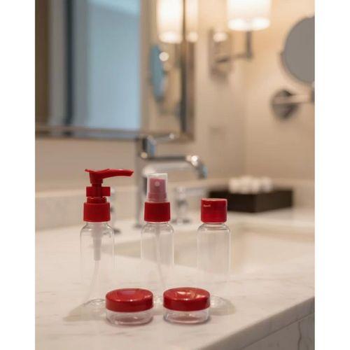 5’li Seyahat Boy Kozmetik Şişe Seti 30 Ml Çantalı Organizer