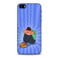 Apple Iphone 5 Kılıf Depresyon (32) Soft Silikon Kılıf Turuncu Kahve