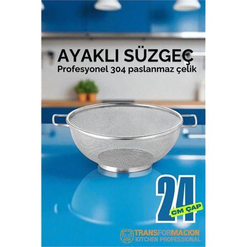 Modacar 24 cm Süzgeç - Makarna Süzgeci Pirinç Meyve Süzgeci 304 Paslanmaz Çelik