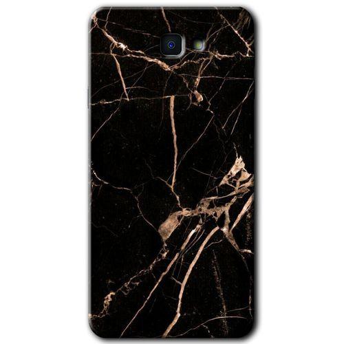 Potkal Hediye Fabrikası Samsung Galaxy J7 Prime 2 Kılıf HD Desen Baskılı Arka Kapak - Siyah Gold Mermer