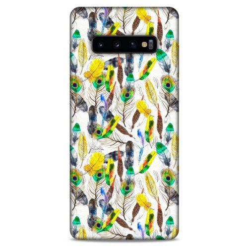Samsung Galaxy S10 Plus Kılıf Desenli Özel Seri Tüyler (5) Koruma Kabı