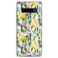 Samsung Galaxy S10 Plus Kılıf Desenli Özel Seri Tüyler (5) Koruma Kabı