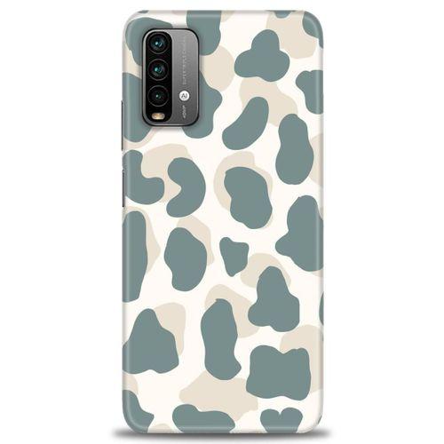 Xiaomi Redmi 9T Kılıf HD Baskılı Kılıf - Mavi Bej + Tam Ekran Koruyucu