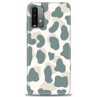 Xiaomi Redmi 9T Kılıf HD Baskılı Kılıf - Mavi Bej + Tam Ekran Koruyucu