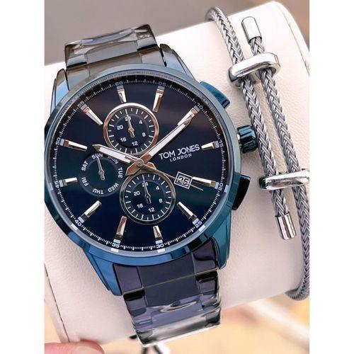 Tom Jones Bileklik Hediyeli Çelik Kordon 3 Atm Suya Dayanıklı 2 Yıl Garantili Erkek Kol Saati 2462.5