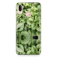 Huawei Nova 3e Kılıf Mavi Çiçekli Yapraklar Arka Kapak Koruma Desenli Full Koruyucu