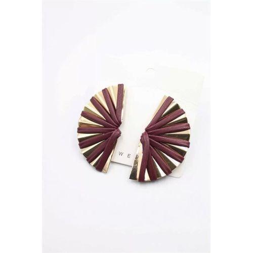 Derili Küpe - Bordo