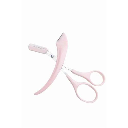 Taraklı Kaş Makası Ve Ustura Seti Kaş Düzeltme Makası Kaş Bıyık Alma Aleti