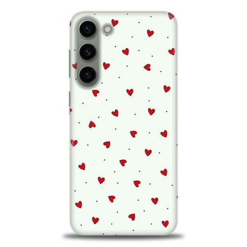 Samsung Galaxy S23 Plus Kılıf HD Baskılı Kılıf - Mini Mini Kalpler + Tam Ekran Koruyucu