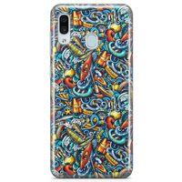 Samsung Galaxy A20 Kılıf Deniz Sporları Doodle Arka Kapak Koruma Desenli Full Koruyucu