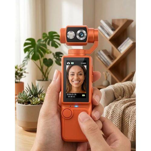 Taşınabilir 4k Gimbal Kamera 180 Derece Döner Lens Stabil Video Çekim Özellikli