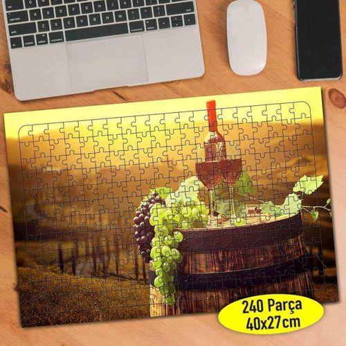 Toskana İtalya Üzüm Şarap Fıçısı 240 Parça Puzzle Yapboz-8228