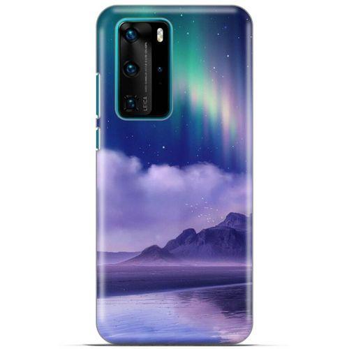 Lopard Huawei P40 Pro Uyumlu Kılıf Gece'S (32) Soft Silikon Kılıf Norveç Kuzey Işıkları