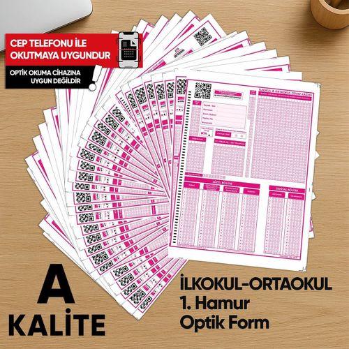 İlkokul-Ortaokul Deneme Sınavları İçin 500 Adet (80 GR) Optik Form