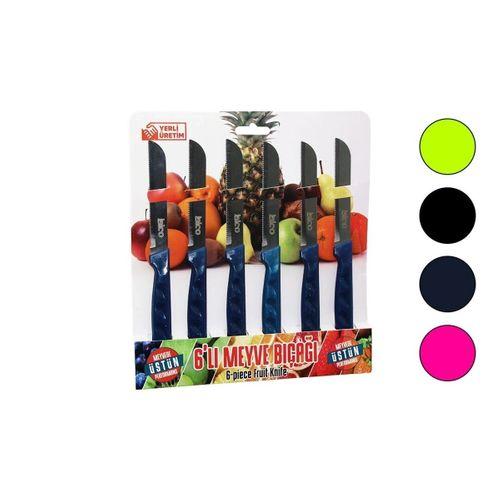 My01 Dişli Meyve Bıçak Takımı  6 Parça, Renkli