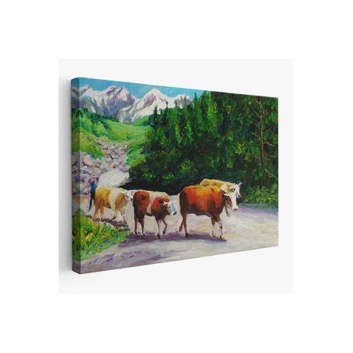 Otlayan Boğa Kanvas Duvar Tablosu-1183