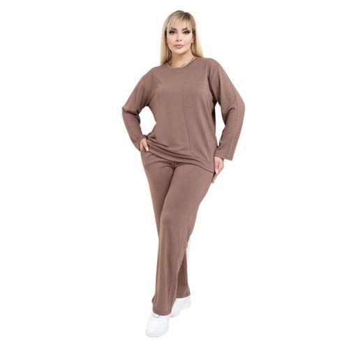 Melsay Butik Vizon Yarım Garni Taşlı Kadın Eşofman Takımı