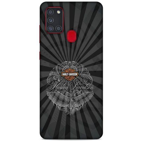 Samsung Galaxy A21s Uyumlu Kılıf Motorsiklet (40) Fit Silikon Kılıf Harley