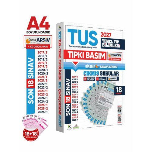 2027 TUS Temel Tıp Bilimleri ÖSYM Çıkmış Soru Tıpkı Basım Son 10 Yıl 18li Deneme Kitapçığı