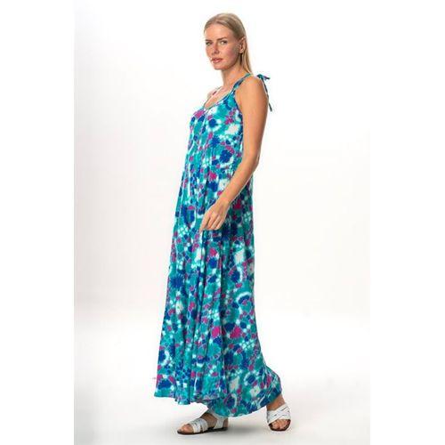 Askılı Viskon Suzan Uzun Yazlık Elbise Soyut Nil Yeşili Syt nlysl