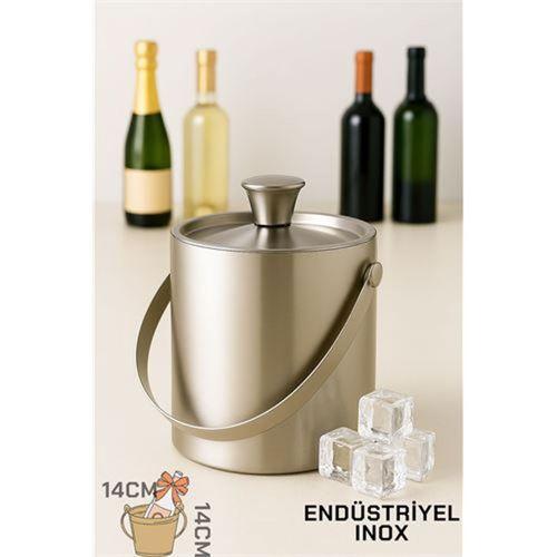 Modacar Buz Kovası Çift Cidarlı Yalıtımlı Endüstriyel Inox Şampanya Şarap Bira Soğutucu MEDIUM